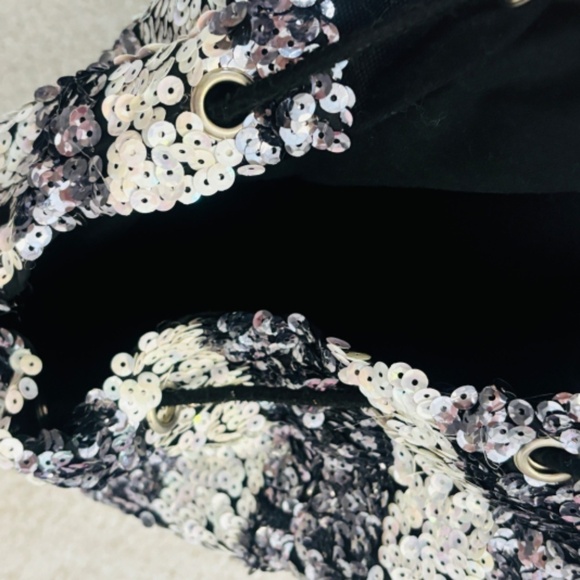 Victorias Secret Pink Rare Black and White Striped Backpack - Picture 6 of 9